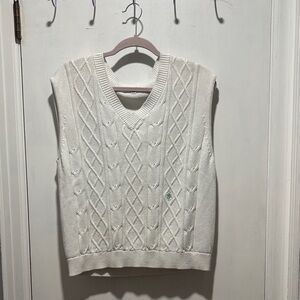 SPORTY & RICH cable knit sweater vest